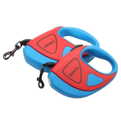 Pet Dog Automatic Retractable Fiber Night Safety LED Automatic Leash