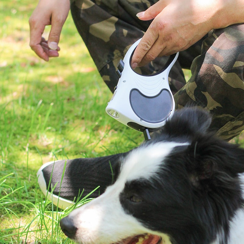 Small and medium-sized dog leash with light automatic telescopic