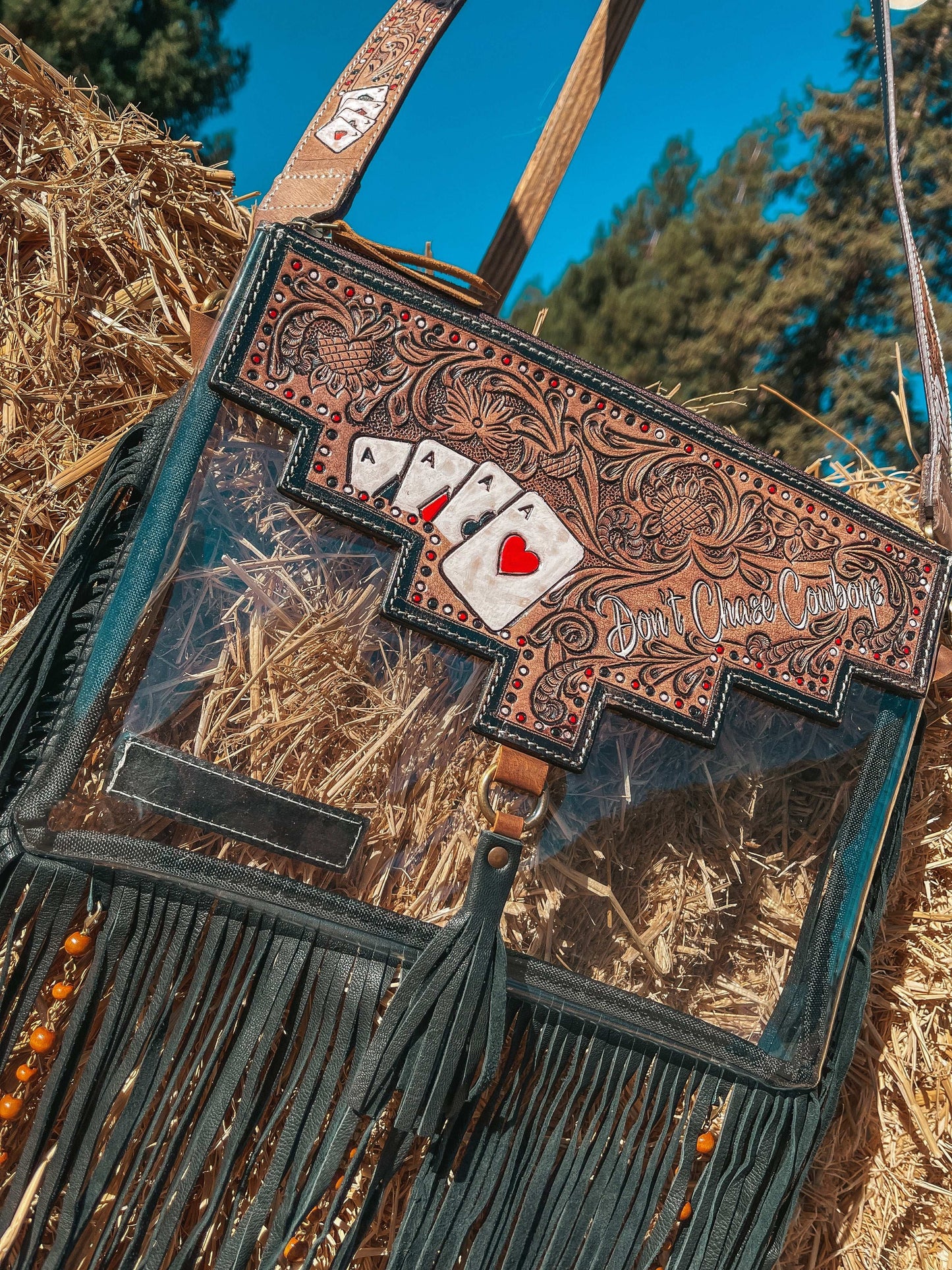 Don’t Chase Cowboys Clear Bag by Beth Marie Exclusive