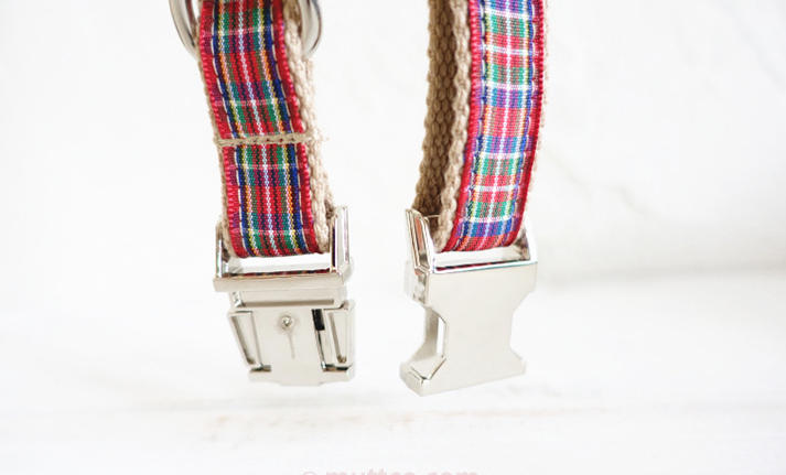 Red Plaid Dog Collar Leash