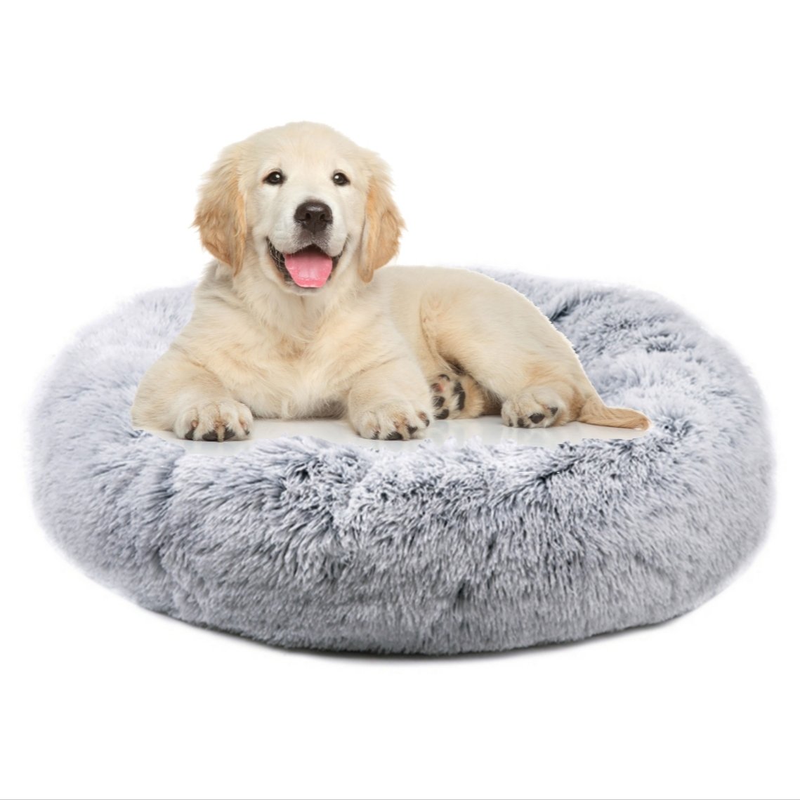 28" Ortho Plush® Pet Bed - Snowflake White Two Tone