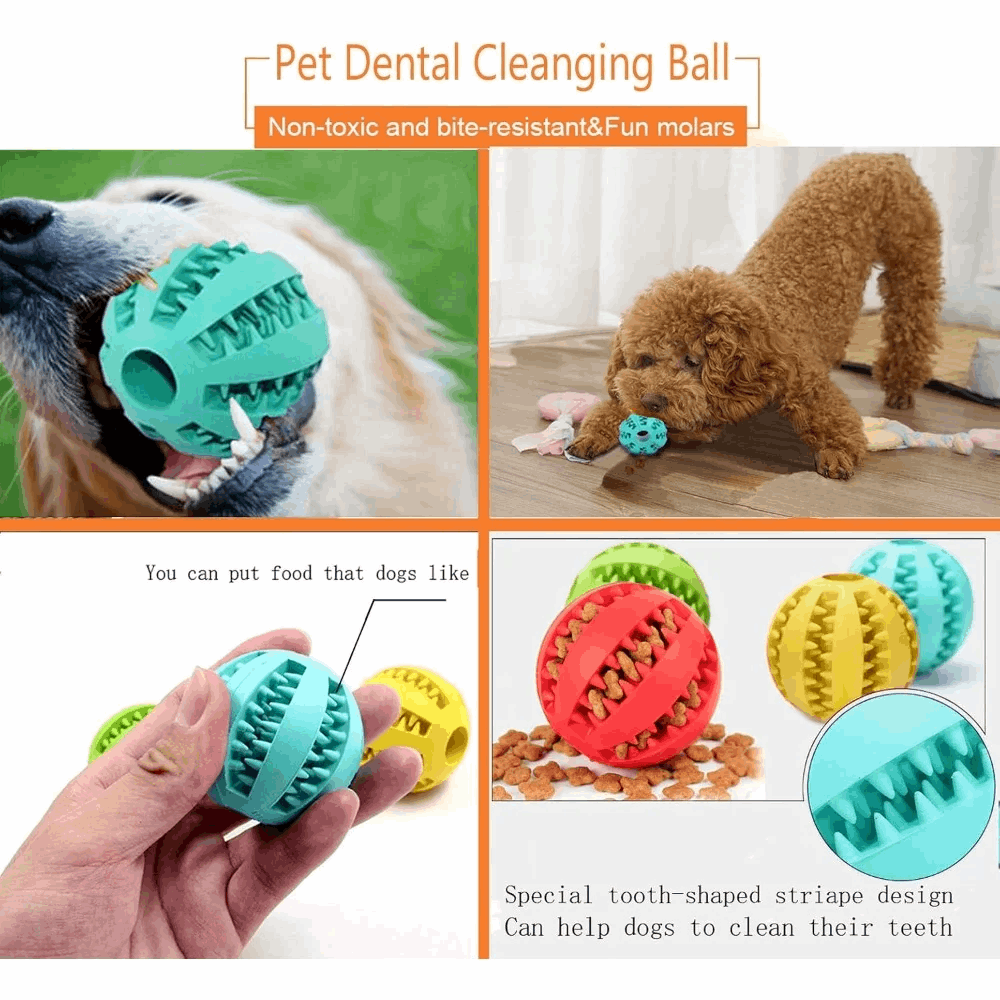 Dog Treat Toy Ball, Dog Tooth Cleaning Toy, Interactive Dog Toys Pack of 2