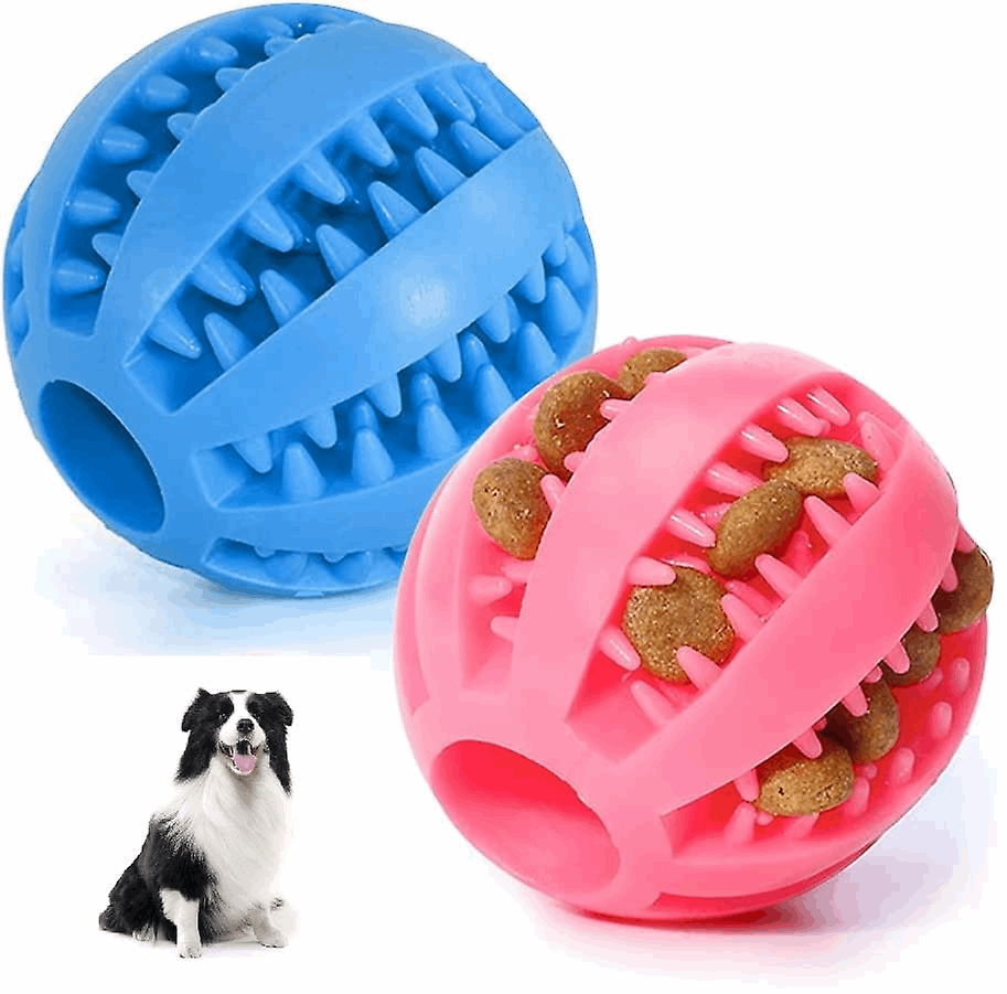 Dog Treat Toy Ball, Dog Tooth Cleaning Toy, Interactive Dog Toys Pack of 2