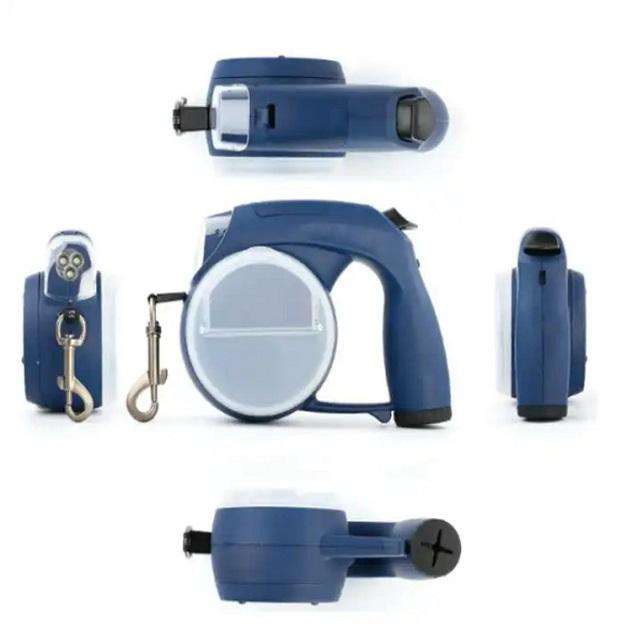 5 In 1 Multifunctional Dog Waterproof Automatic Led Retractable Leash with Poop Bag