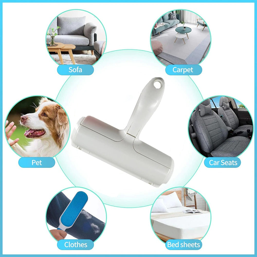 Pet Hair Roller Remover Lint Brush 2-Way Dog Cat Comb Tool Fur Brush for Sofa Furniture