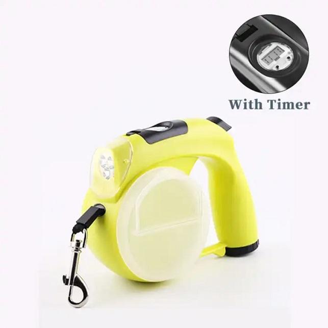 5 In 1 Multifunctional Dog Waterproof Automatic Led Retractable Leash with Poop Bag