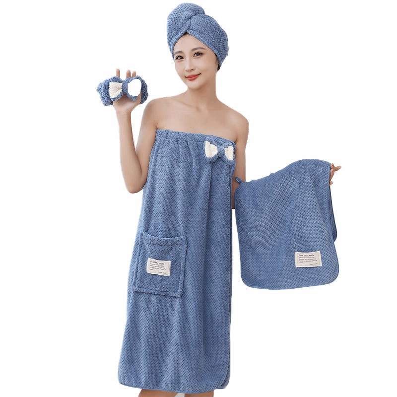 5 Piece Solid Print Bath Towel Spa Set