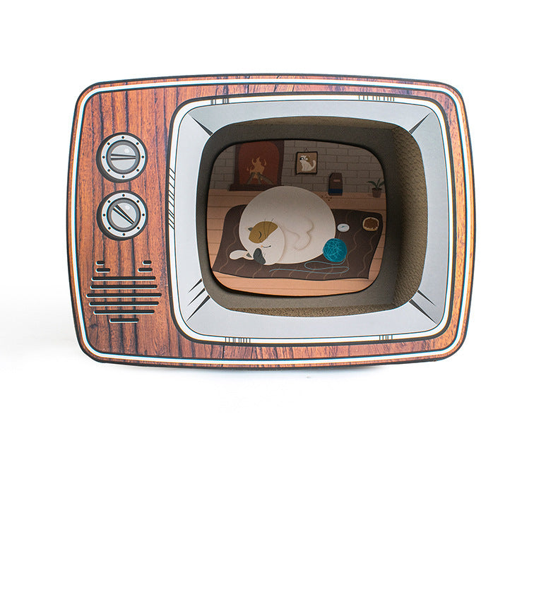 TV Set Household Fashion Scratch Board Cat Litter Box
