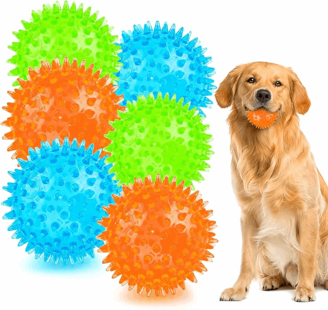 2.5” Squeaky Interactive Dog Balls for Puppy Teething Chew Toys for Small Dogs for Clean Teeth and Training