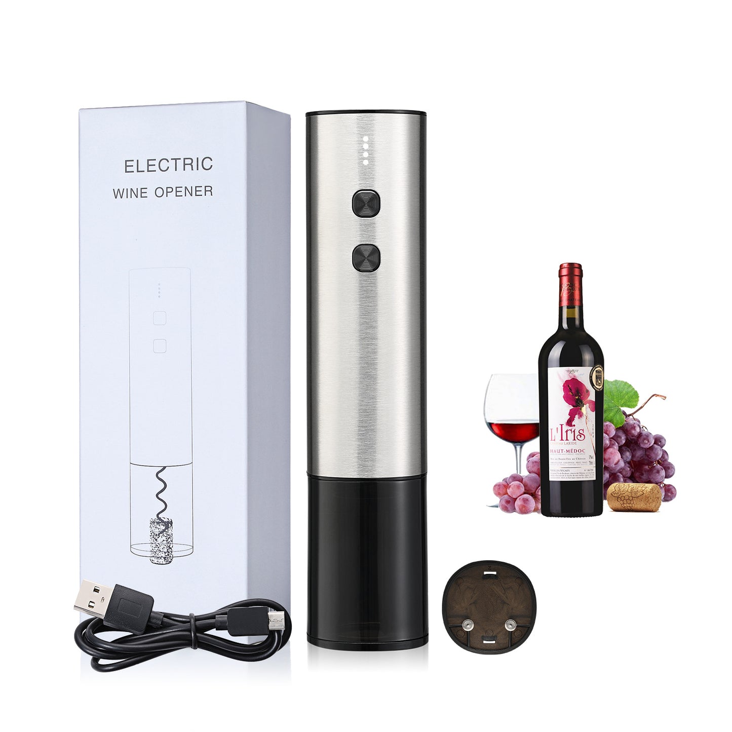 Stainless Steel Wine Electric Rechargeable Bottle Opener