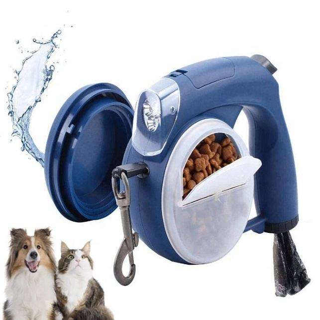 5 In 1 Multifunctional Dog Waterproof Automatic Led Retractable Leash with Poop Bag