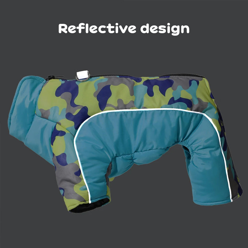 Winter Warm Windproof Dog Jacket, Reflective Pet Coat with D-Ring for Small Medium Dogs, Cats, Bulldog, Pug