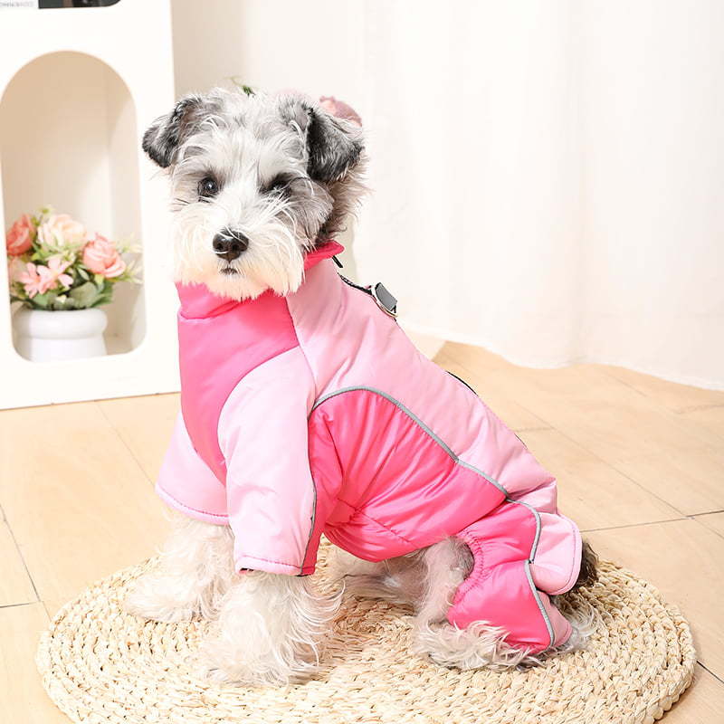 Winter Warm Windproof Dog Jacket, Reflective Pet Coat with D-Ring for Small Medium Dogs, Cats, Bulldog, Pug