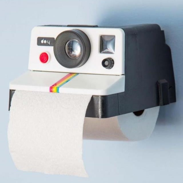 Vintage cute camera tissue holder toilet paper roll box