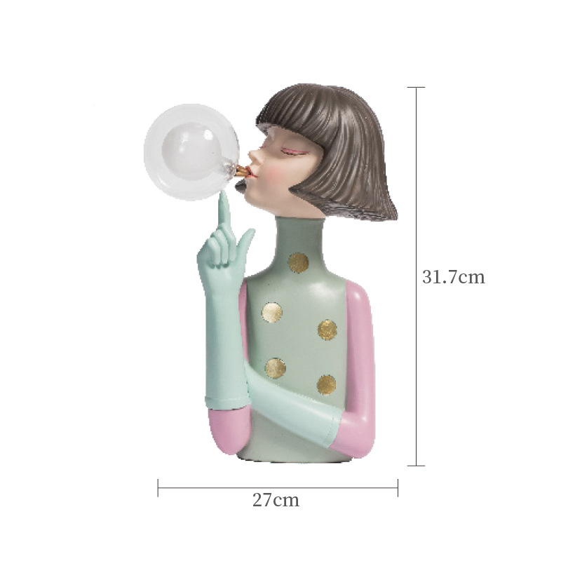 Blowing Bubble Gum Girl Lamp