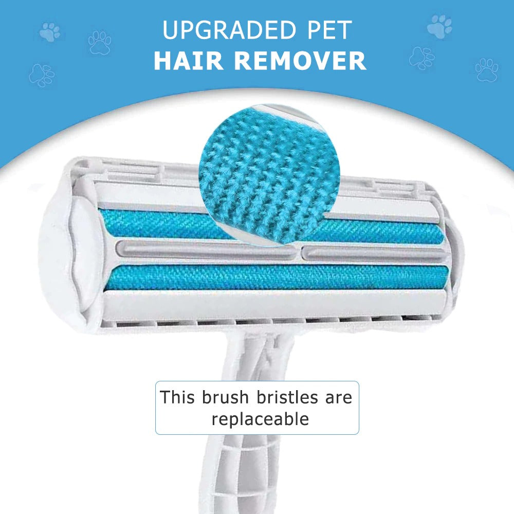Pet Hair Roller Remover Lint Brush 2-Way Dog Cat Comb Tool Fur Brush for Sofa Furniture