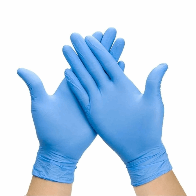 Disposable Nitrile Gloves, Box of 100, Fully Textured, Powder-Free, Latex-Free, Non-Sterile