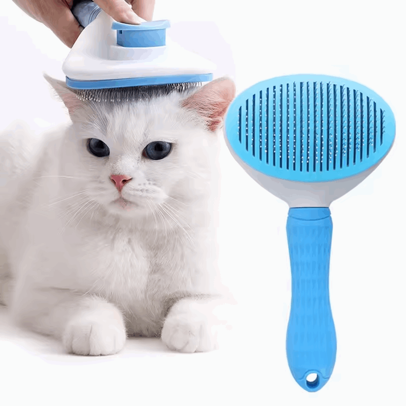 Cat Brush Self Cleaning Slicker Brush with Release Button, Dog Shedding Brush for Grooming, Suitable for Long or Short Pet Hair Cleaner, Removes Tangles & Loose Fur