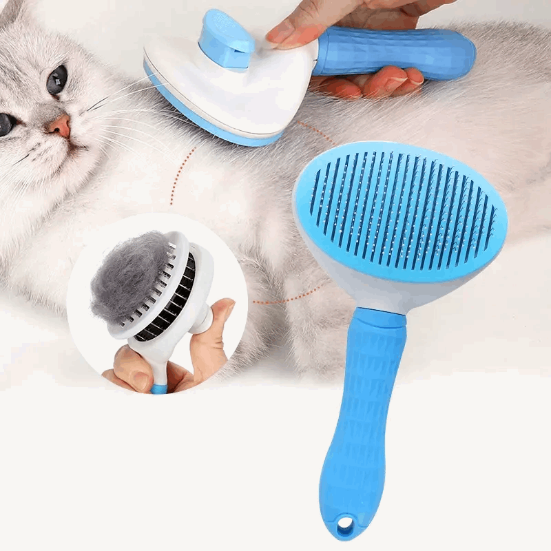 Cat Brush Self Cleaning Slicker Brush with Release Button, Dog Shedding Brush for Grooming, Suitable for Long or Short Pet Hair Cleaner, Removes Tangles & Loose Fur