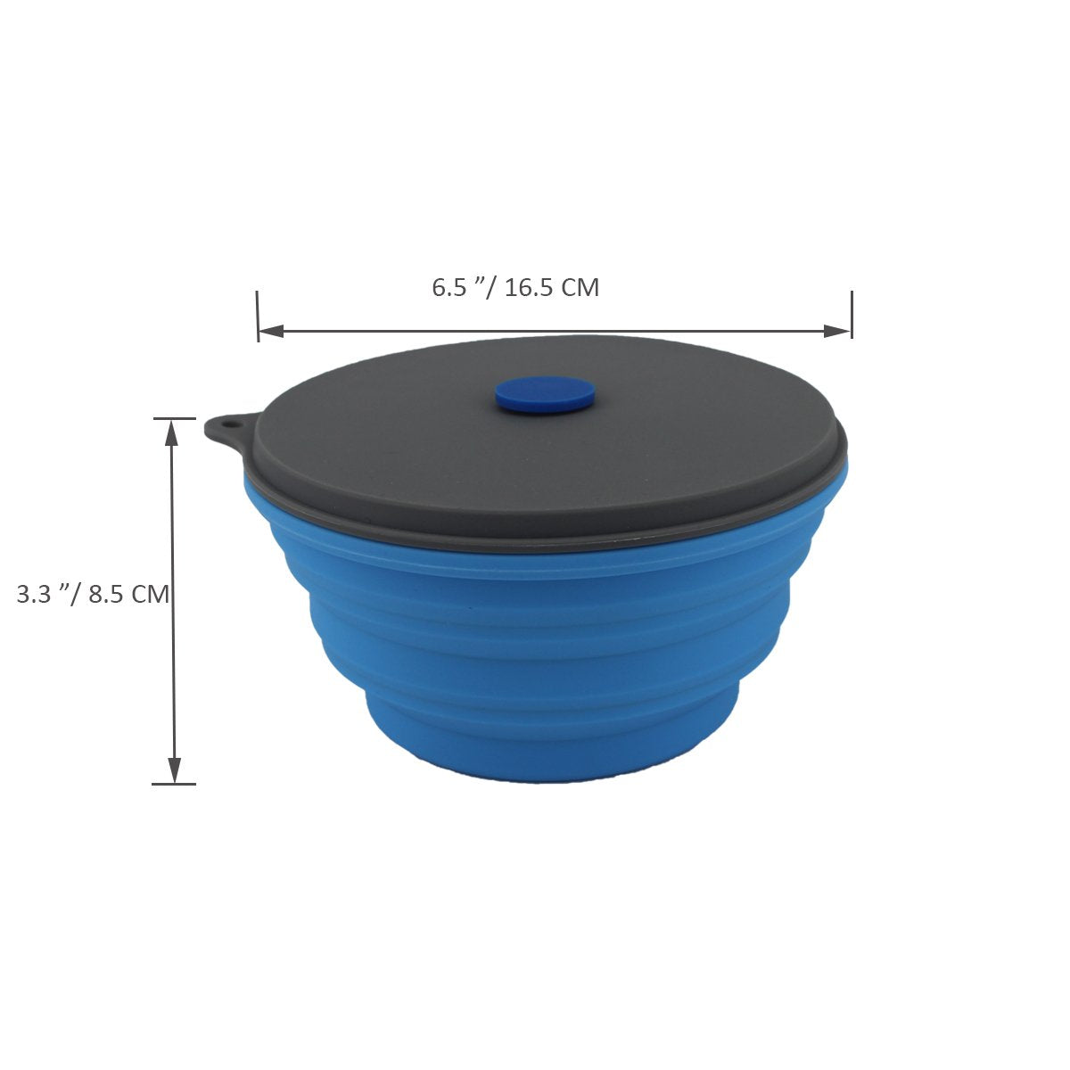 30oz Collapsible Silicone Camping Bowl with Lid & Foldable Fork