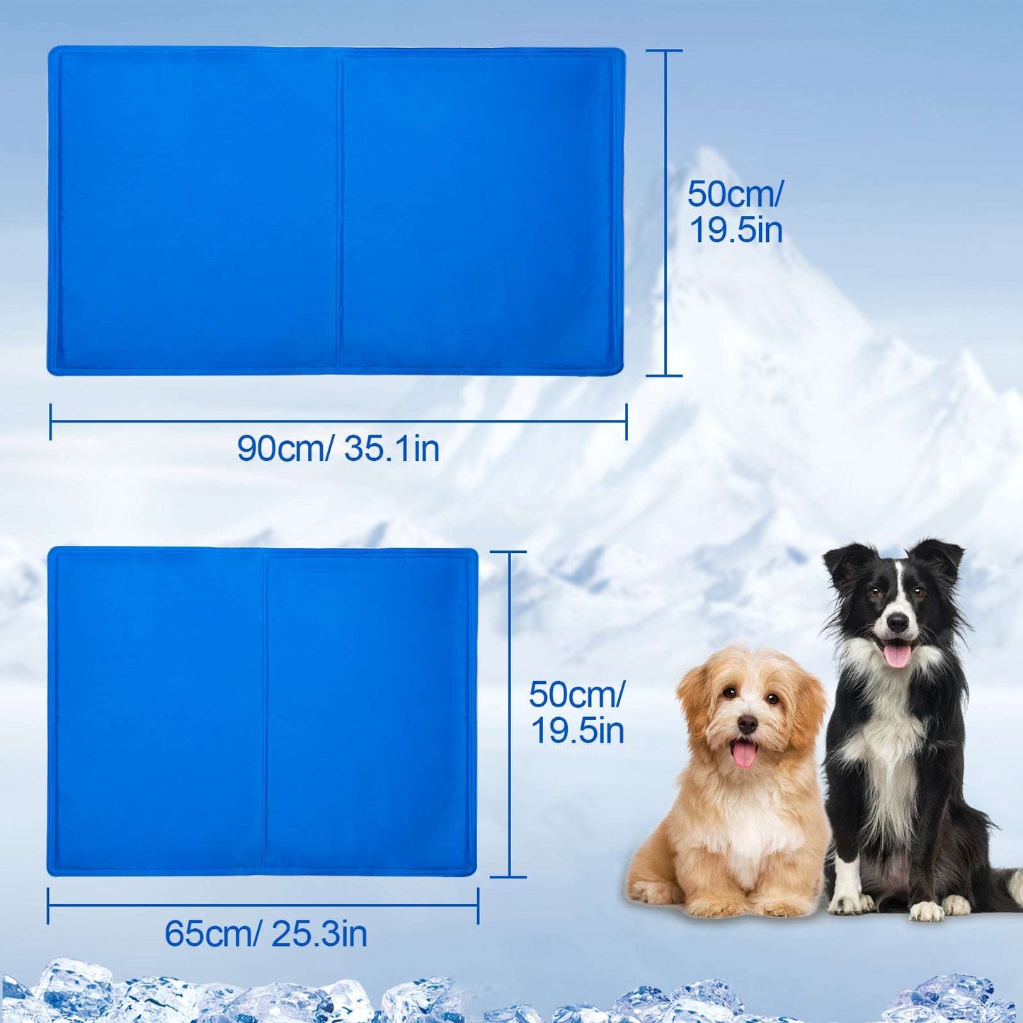 Pet Cooling Mat For Dogs And Cats, Pressure Activated Dog Cooling Pad, No Water Non-Toxic Gel