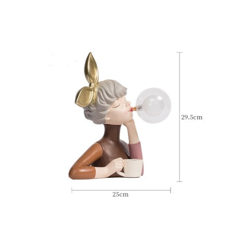 Blowing Bubble Gum Girl Lamp