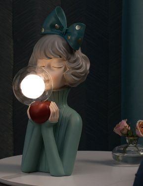 Blowing Bubble Gum Girl Lamp