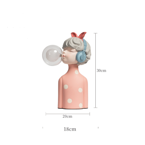 Blowing Bubble Gum Girl Lamp