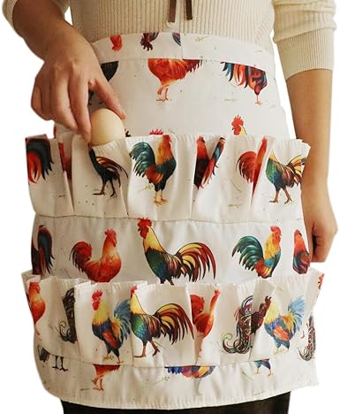 12 Pockets Egg Apron Veggie Fruits Collecting Gathering Holding for Chicken Duck Goose Eggs