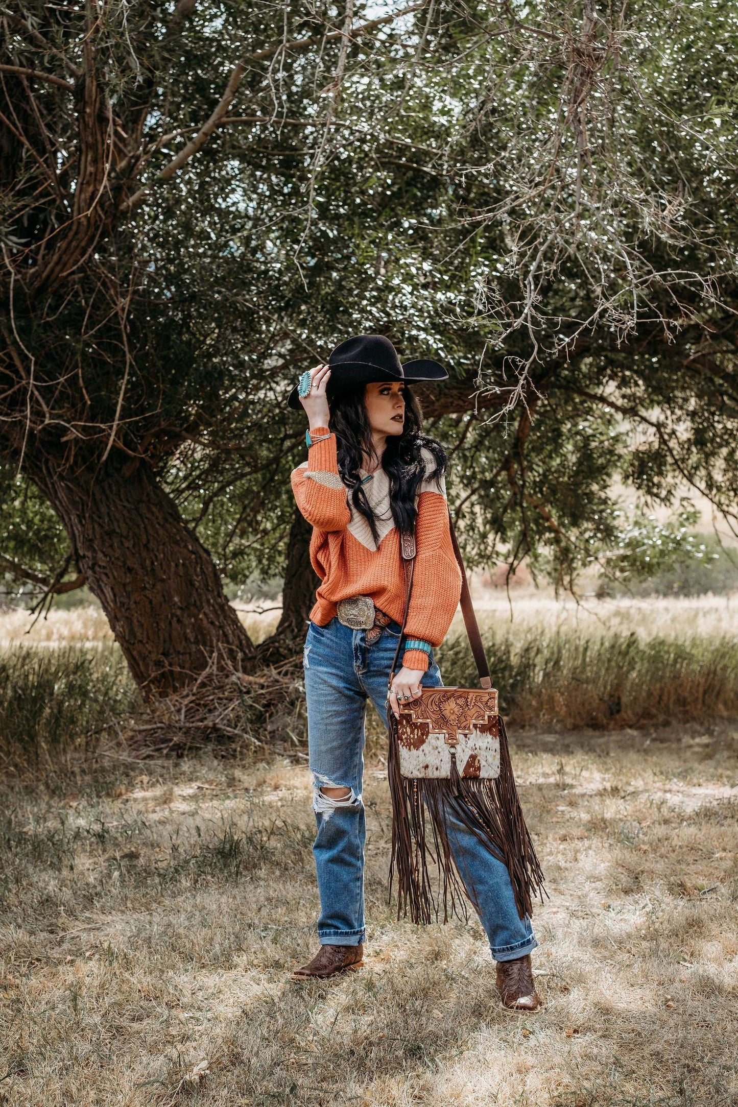 The Lancaster (Gold Splattered Cowhide) by Beth Marie Exclusive