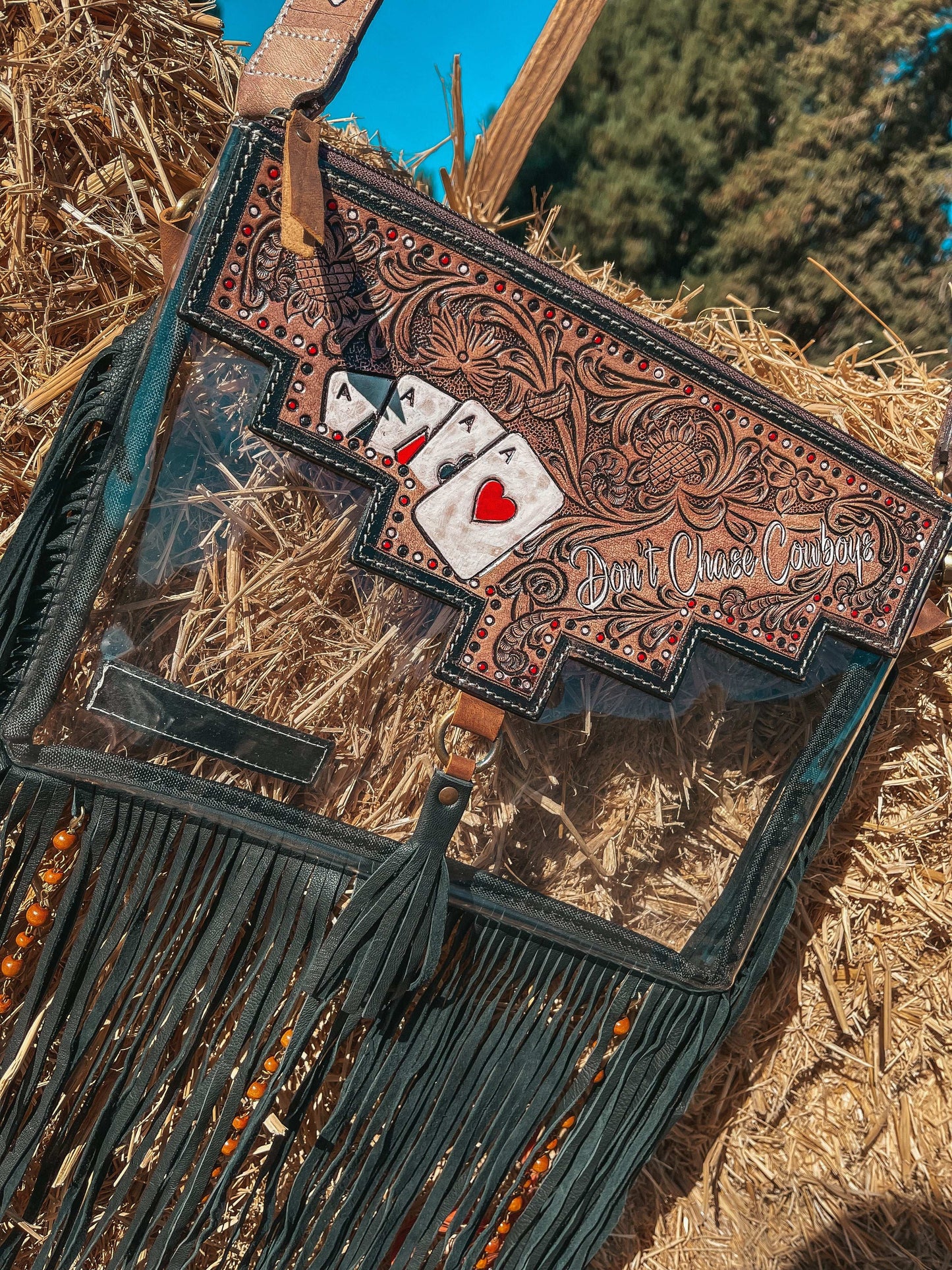 Don’t Chase Cowboys Clear Bag by Beth Marie Exclusive