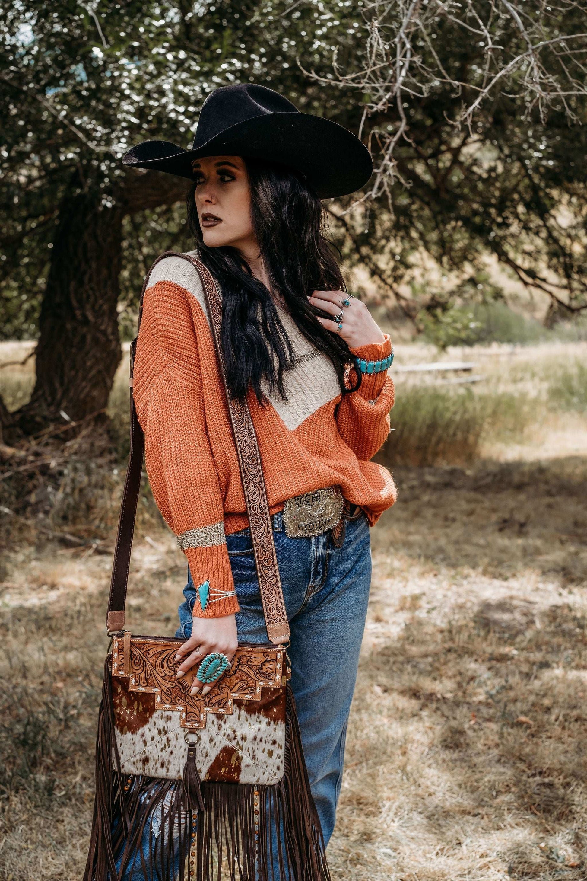 The Lancaster (Gold Splattered Cowhide) by Beth Marie Exclusive