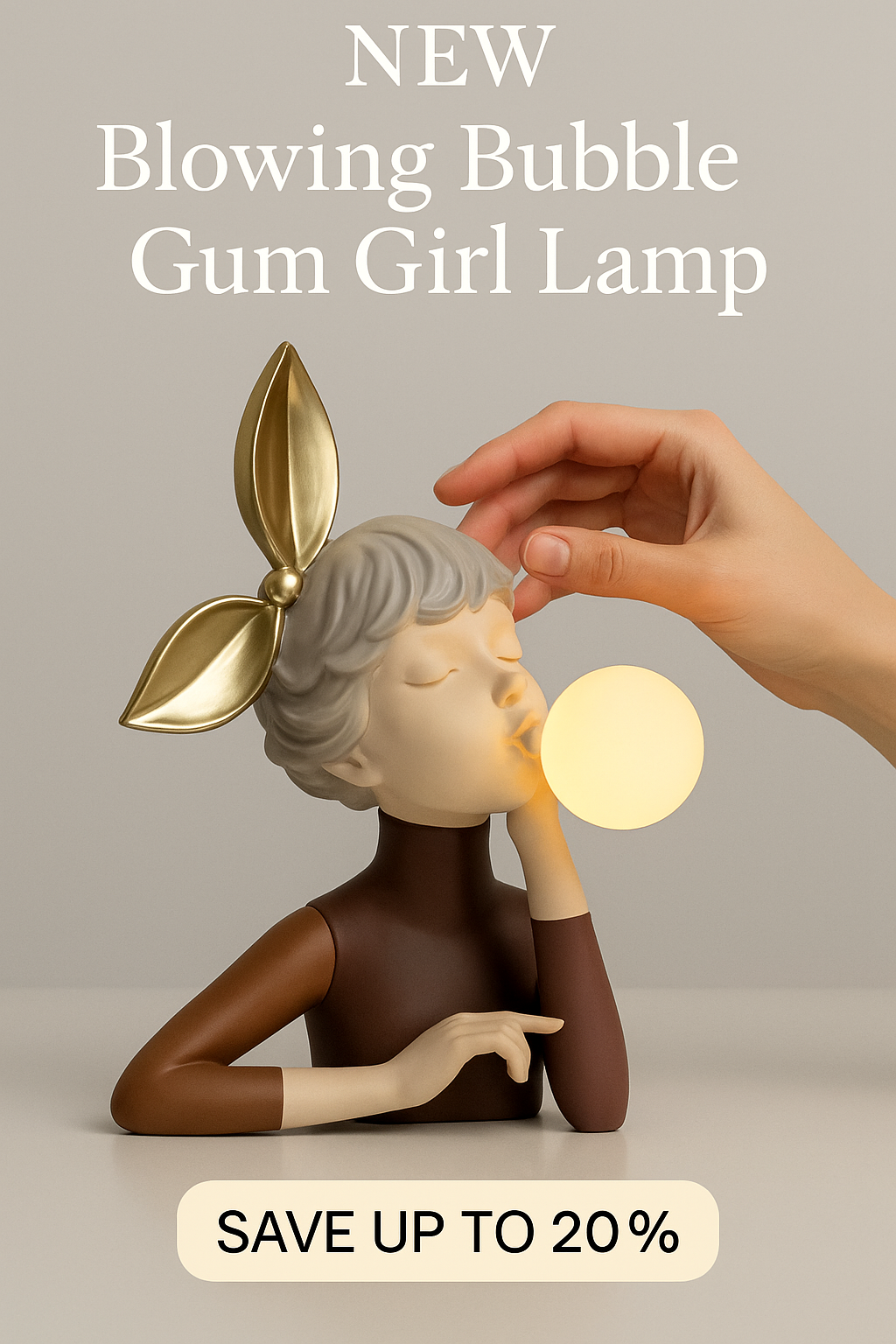 Blowing Bubble Gum Girl Lamp