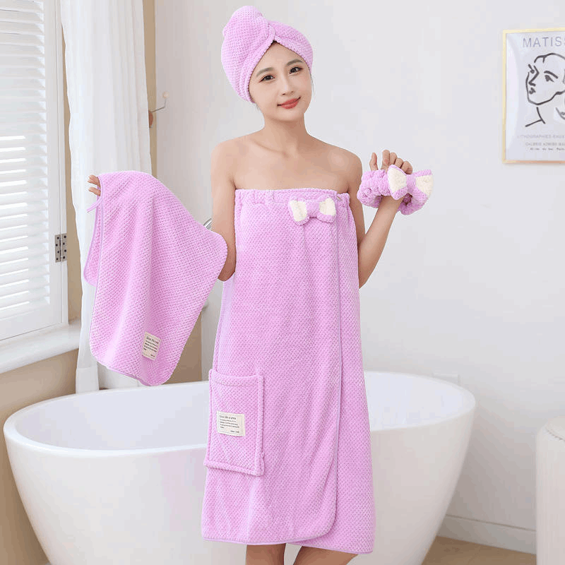 5 Piece Solid Print Bath Towel Spa Set
