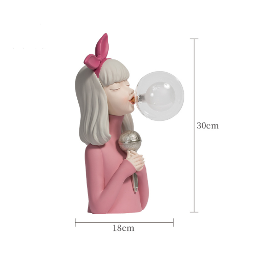 Blowing Bubble Gum Girl Lamp