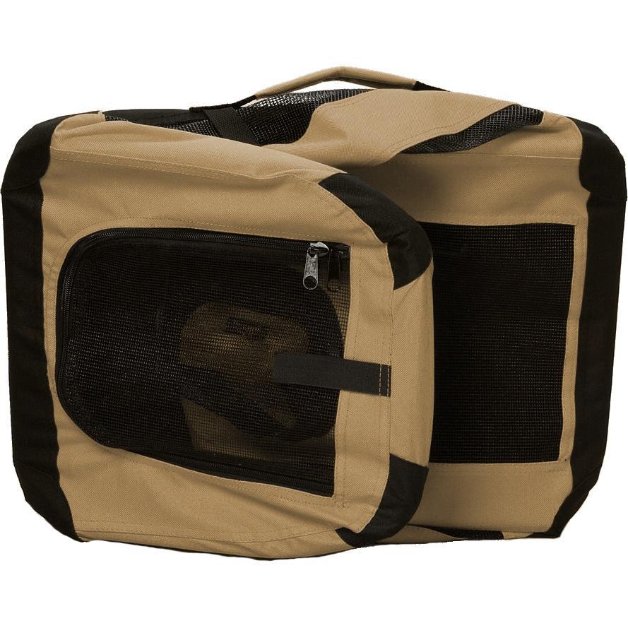 Pet Life ® '360° Vista View' Zippered Soft Folding Collapsible Durable Metal Framed Pet Dog Crate House Carrier