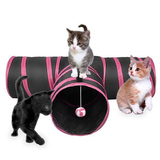 Pet Life 'Kitting-Go-Seek' Collapsible Folding Travel 3-way Kitty Cat Tunnel