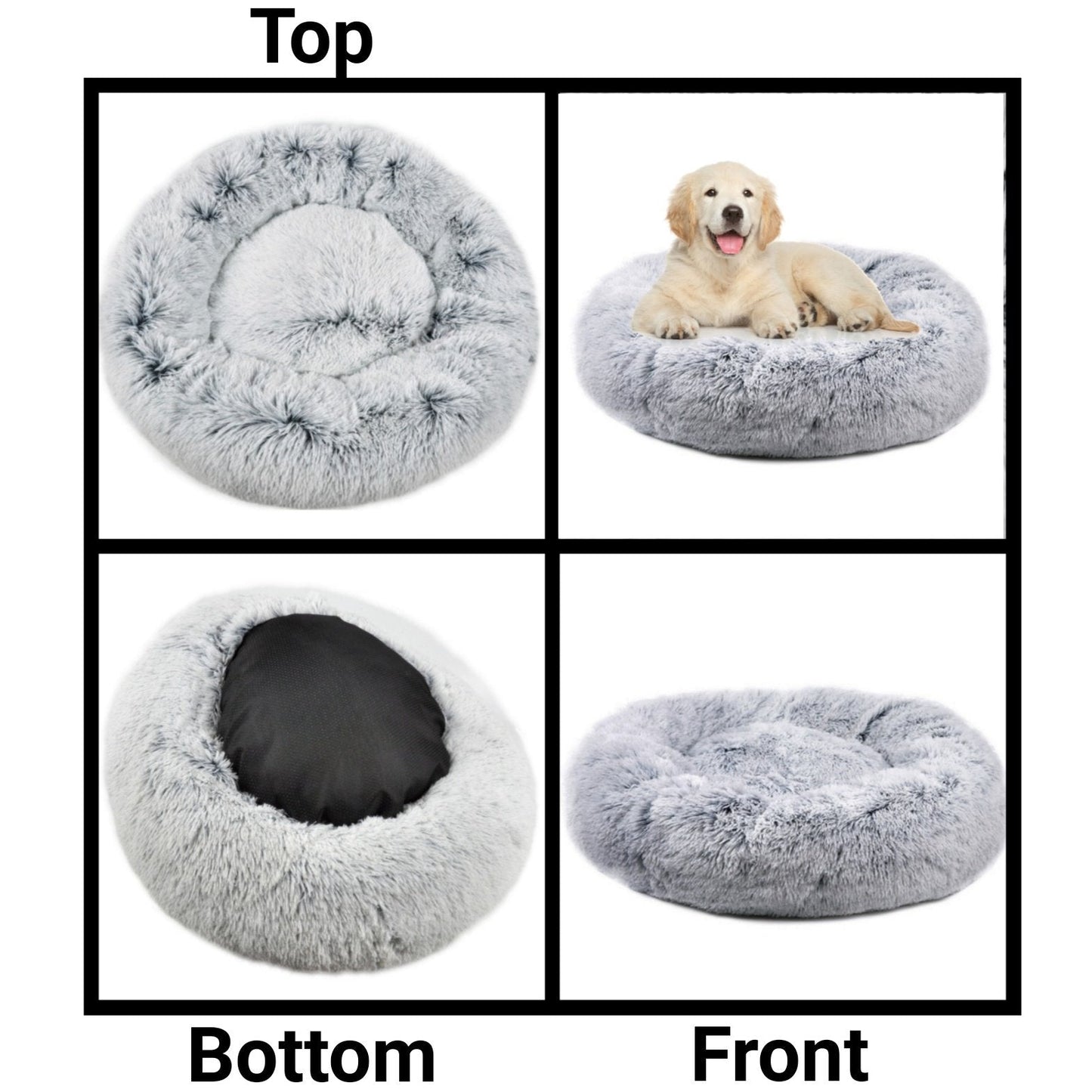 28" Ortho Plush® Pet Bed - Snowflake White Two Tone