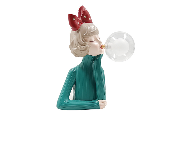 Blowing Bubble Gum Girl Lamp