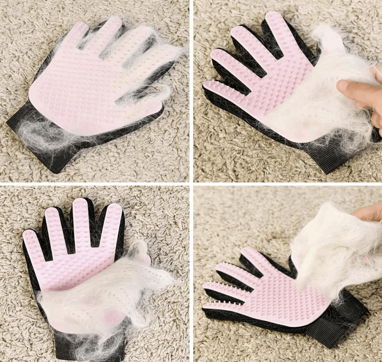 Pet Grooming Hair Removal Glove, One Size fits All, Double-Side can be Worn on Both Hands-1 Piece