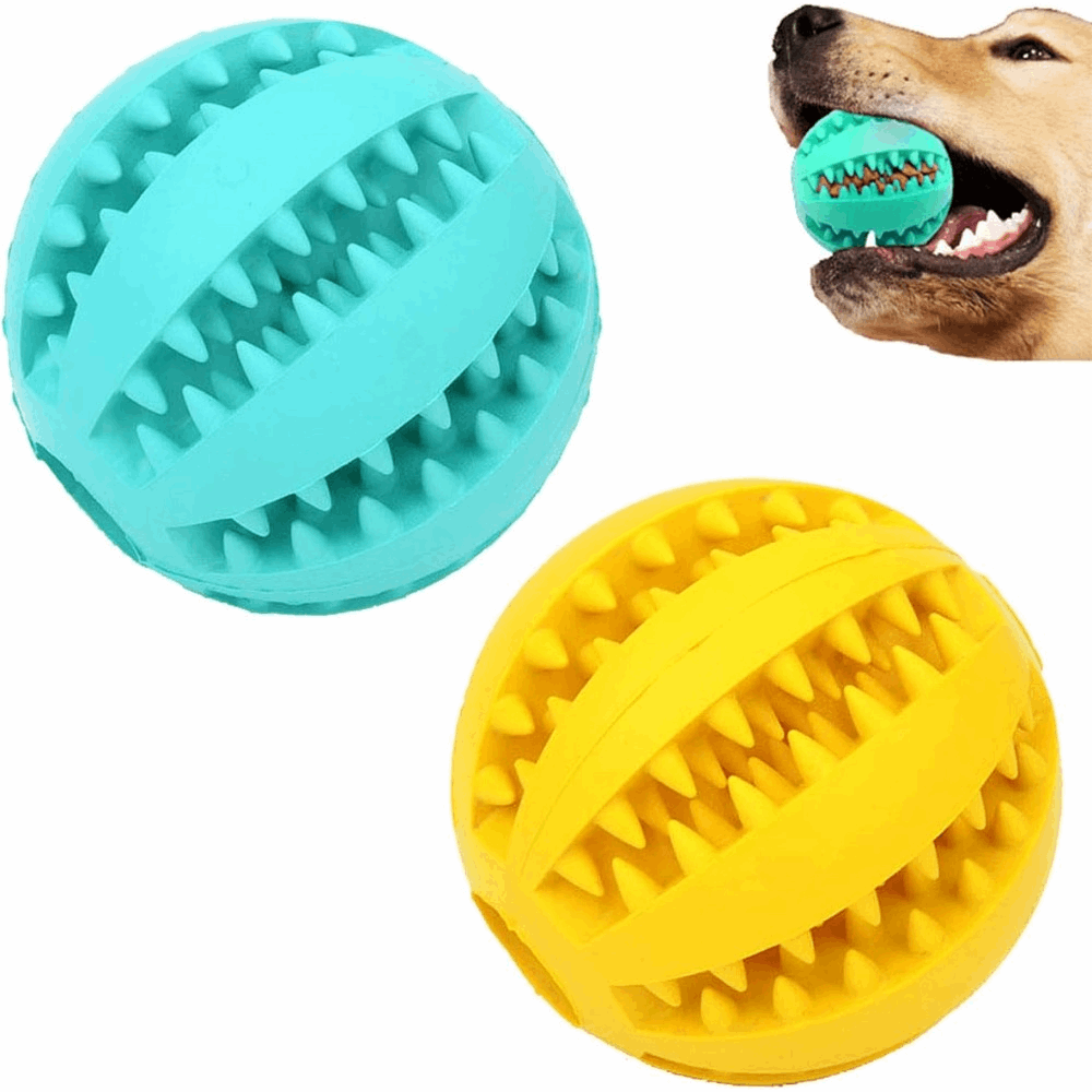 Dog Treat Toy Ball, Dog Tooth Cleaning Toy, Interactive Dog Toys Pack of 2